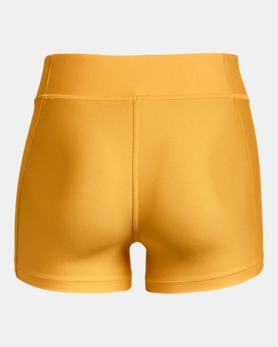 Damen HeatGear® Armour Shorts mit mittelhohem Bund, Yellow, pdpMainDesktop image number 5